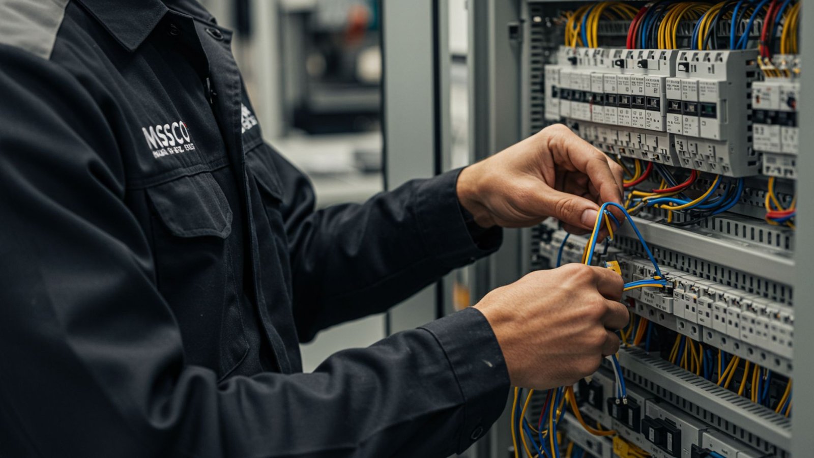 A certified MSSCO technician professionally installing a Paradox security sensor with precision and care.