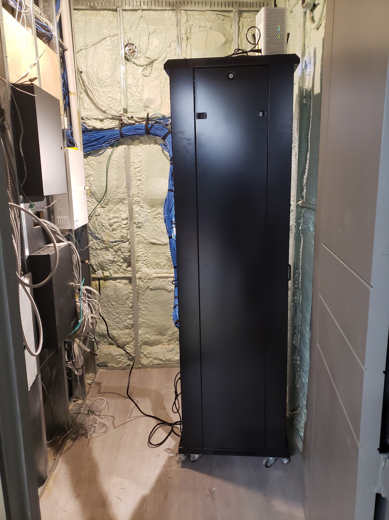 Wired security sensor connected to a smart home security system
